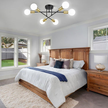 6-Light Farmhouse Semi Flush Mount Ceiling